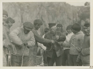 Image: Hansen  Fishing master, Captain Ed Thornton and Eskimos [Kalaallit]